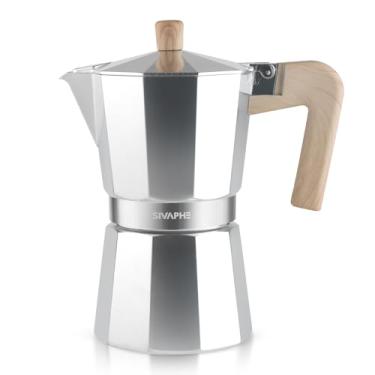 Imagem de Sivaphe Pote Moka de alumínio, 12 xícaras de café expresso, cafeteira de café expresso e cafeteira, fogão portátil italiano e cubano para casa e acampamento, prata