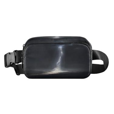 Imagem de CEBUGI Pochetes de caminhada para homens e mulheres, pochete preta resistente à água com cinto ajustável para treino, viagem, corrida