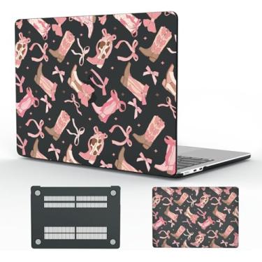 Imagem de CozyNestCY Capa com laço de fita rosa de 13 polegadas para MacBook Air elegante cowgirl capa rígida de plástico Touch ID A1932 A2179 M1 A2337 bonita capa protetora ocidental fina para MacBook 13,3