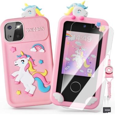 Imagem de Capa de silicone desenho animado Máquina aprendizado celular infantil educacional com música fotos câmera reprodutor vídeo jogos histórias gravação vo