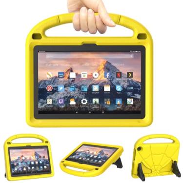Imagem de Capa infantil para tablet de 8 polegadas, não é para tablets Onn Sony de 8 polegadas, capa leve à prova de choque Patamiyari com alça de suporte - amarelo