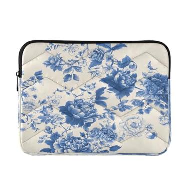 Imagem de STAYTOP Bolsa para laptop azul retrô macia e resistente a impactos, bolsa protetora para notebook de 13 a 14 polegadas