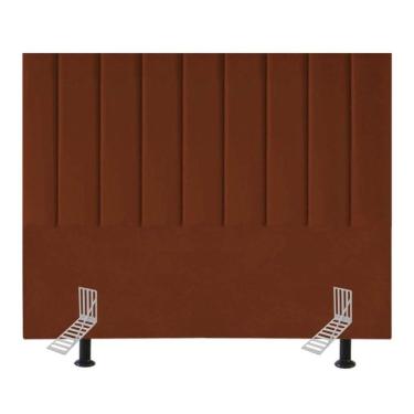 Imagem de Cabeceira Cama Solteiro Box 100 Cm Lívia Veludo E Frame Terracota