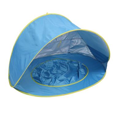 Imagem de Generic Tenda de Praia Pop-up, Abrigo Portátil de Praia para Bebês à Prova de Sol e Com Piscina Embutida e Bolsos de Armazenamento, para Piqueniques de Acampamento Em Viagens Ao Ar (#1)