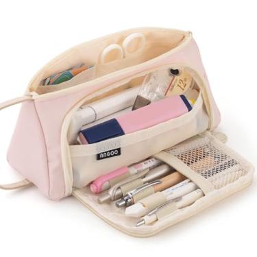 Imagem de Estojo de Lápis Lona com Grande Capacidade Bolsa Armazenamento para Canetas Marcadoras Materiais Escolares Simples Organ