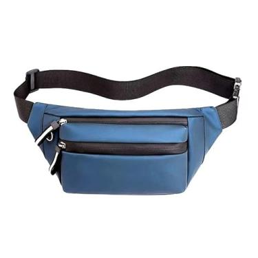 Imagem de Pochete unissex à prova d'água – pochete esportiva para treino, viagens, corrida e uso casual, azul (serve para todos os telefones)