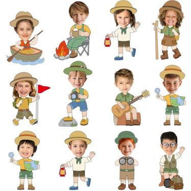 Imagem de 60 peças de recortes de tema de acampamento, decoração de quadro de avisos para acampamento, aventura, recortes de papel, decoração de sala de aula para meninos, meninas, sala de aula, faça você mesmo