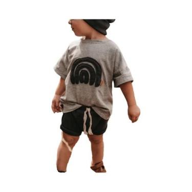 Imagem de Camisetas De Verão De Algodão Para Bebês Meninos E Meninas Oversize Co
