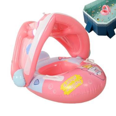 Imagem de Boia de piscina para bebês com dossel | Boias de piscina para bebês com dossel | de água de tubo de jangada inflável com assento para férias de verão em clima quente na praia, banho, viagem