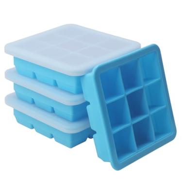 Imagem de 2 colheres de sopa de moldes de silicone para congelador – perfeitos para armazenar alho, ervas, gengibre, pesto, pasta de tomate, suco de limão, purês de vegetais, purês e muito mais – Bandeja de