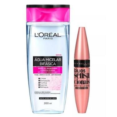Imagem de Kit 1 Água Micelar Bifásica Solução de Limpeza Facial 5 em 1 L Oréal Paris 200ml 1 Máscara-Feminino