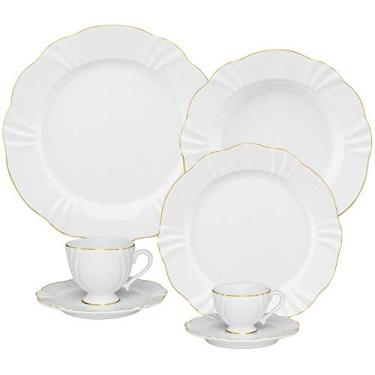 Imagem de Aparelho de Jantar chá e Café 42 Pçs Porcelana Soleil Victória Ouro Oxford