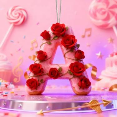 Imagem de Decorações de Dia dos Namorados de cristal A-Z, enfeites de Natal feitos à mão com letra rosa, decoração de carro e casa - decoração de acrílico escolar, ideias de troca de presentes para amigos, sala