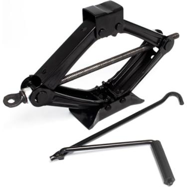 Imagem de Macaco Sanfona Automotivo Universal Aço Reforçado Portátil com Manivela Manual Suporte Elevação Veicular Preto Antiferrugem Compacto para Carro SUV Sedan Hatch