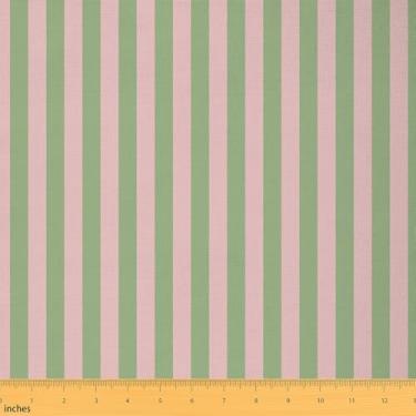 Imagem de Tecido de estofamento infantil rosa verde para cadeiras 2 jardas tecido abstrato por jarda para meninos meninas adolescentes listras para projetos de bricolage em casa, decoração interna e externa