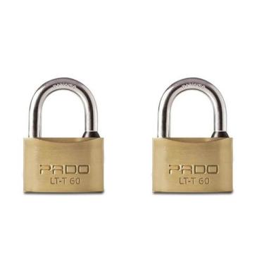 Imagem de Cadeado Tetra Pado 60mm Kit 2 Peças Mesmos Segredos - Latão, Dourado