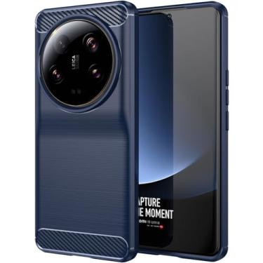 Imagem de Capa Para Xiaomi 13 Ultra (Tela 6.73) Carbon Fiber Fina Leve Maleável (Azul)