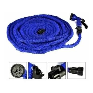 Imagem de Mangueira Mágica Flexível 30m Expansível com Pistola 7 Jatos | Jardim e Limpeza(azul)