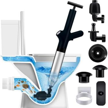 Imagem de Desentupidor De Alta Pressão – Limpeza Manual Tudo-em-um Com Manômetro E Bomba De Pé, À Prova De Respingos E Robusto Em Aço Inoxidável Para Banheiro, Pia, Banheira, Entupimentos De Esgoto(Black)
