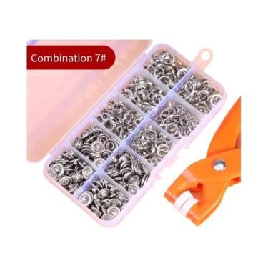 Imagem de Kit De 50 Botões De Pressão Com Alicate De Pressão Manual Para Costura