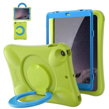 Imagem de Pepkoo Capa EVA antiqueda de 9,7 polegadas para iPad, adequada para iPad 5º/6º/Air/Air2, com suporte ajustável, oferece proteção abrangente 360 para iPad.