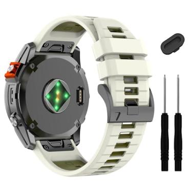 Imagem de DFAMIN Pulseira de relógio Fenix 7X 6X Pro 5X Plus de 26 mm, pulseira de silicone macio, para Garmin Enduro 2/Descent MK2i /MK3i 51 mm/Tactix 7Pro/Epix Pro de 51 mm, One Size, Ágata