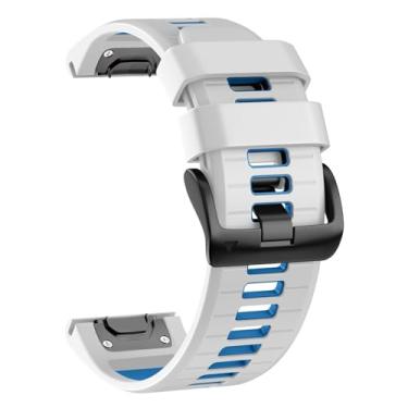 Imagem de DFAMIN Pulseira de relógio de 26 mm para Garmin Fenix 7X Pro/Fenix 7X/Fenix 6X Pro/Fenix 6X/Fenix 5X/Fenix 3, substituição de silicone QuickFit de 26 mm para Garmin Descent Mk3i 51mm/Epix Pro