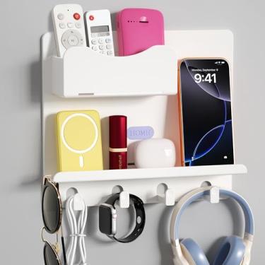 Imagem de Prateleiras flutuantes para organizador de acessórios de prateleira de cabeceira, montagem na parede, decoração de quarto fofo, decoração de quarto de meninas, coisas legais para armazenamento e