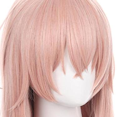 Imagem de Cryfokt Peruca Cosplay Rosa Personagens de Anime Fofo Médio Longo Peruca Sintética para Cosplay Festa de Halloween 1 X para Mulheres, Vida Diária (Tipo 2)
