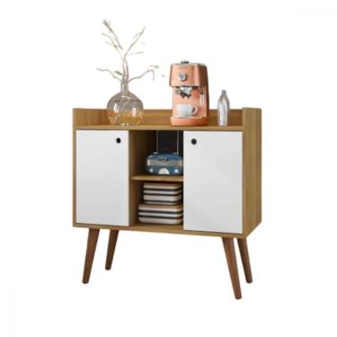 Imagem de Aparador de Café Cairo 80cm Cor Freijo com Branco - Fiorello Móveis