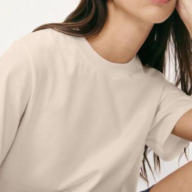 Imagem de Blusa Manga Curta Hering Super Cotton Feminina 4H1V, Areia, M