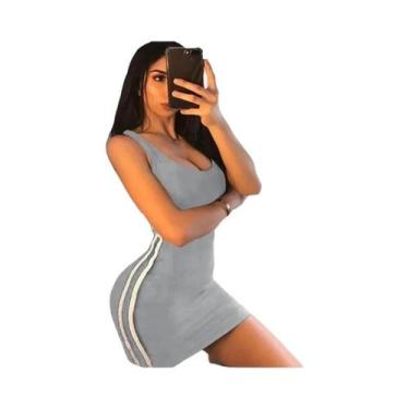 Imagem de Vestido Casual De Verão Feminino Sem Mangas Com Alças Finas E Estilo J