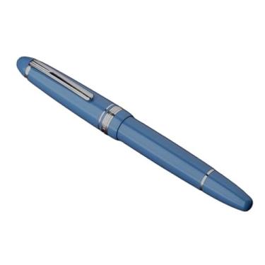 Imagem de AMSOH Caneta-tinteiro pistão de cobre de metal, 20 tintas, Windows EF/F/M/ponta plana, tinta de resina, caneta para presente, material escolar de escritório (azul claro, ponta M 0,7 mm)