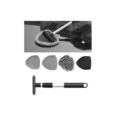 Imagem de Alieemo Limpador de para-brisa de carro, ferramenta de limpeza de janela de veículos de microfibra com 3 almofadas de pano reutilizáveis, acessórios de suprimentos de vidro interno e externo para