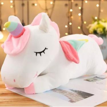 Imagem de Bicho Pelúcia Unicórnio Dormindo Fofinho Importado - Miaowa, Branco