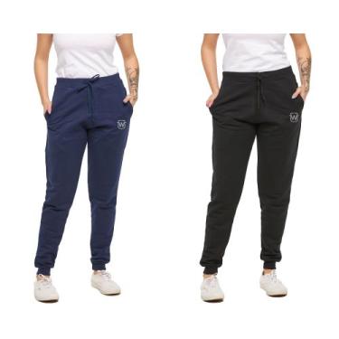 Imagem de KIT COM 02 CALÇAS DE MOLETOM PLUS SIZE FEMININA SLIM SPORT WOOKS - M10