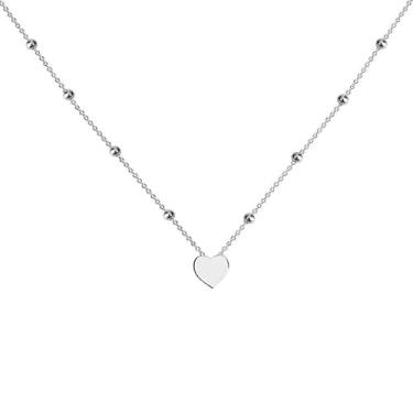 Imagem de BOPULS Colares banhados a ouro 14K para mulheres | Colares de corrente com pingente de coração fofo e delicado para meninas | Colares com pingente de coração de amor com zircônia de pedra do mês de