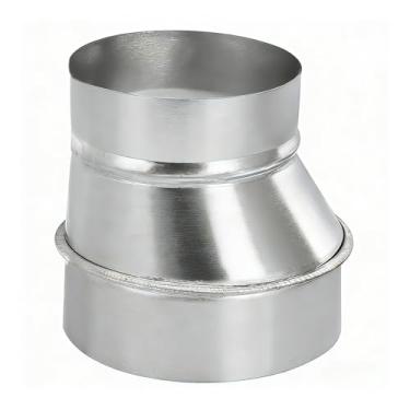 Imagem de ZOWZEA Redutor e aumentador de dutos excêntricos de 12,7 a 10 cm, adaptador de duto de ar deslocado galvanizado, conector de tubo de metal redondo para exaustor de cozinha, ventilador de banheiro e
