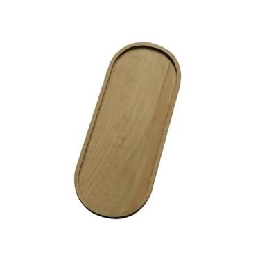 Imagem de Bandeja retrô japonesa, bandeja de armazenamento triangular para chá de leite, bandeja de madeira para servir chá da tarde palete (B, média)