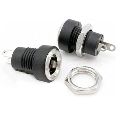 Imagem de Botão de interruptor de energia 5/10 peças D C-022B 3A 12v para conector de tomada de fonte de alimentação D C conector de montagem em painel fêmea 5,5 x 2,1 mm/conector DC022B de 5,5 x 2,5 mm (cor