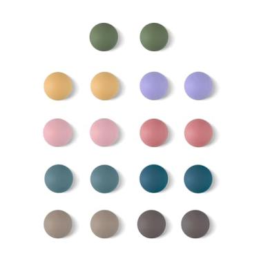 Imagem de Ksriylm 18 peças de ímãs de geladeira fofos coloridos redondos ímãs de geladeira com acabamento fosco imãs de geladeira engraçados para, armário, cozinha, quadro branco, escritório, adesivos