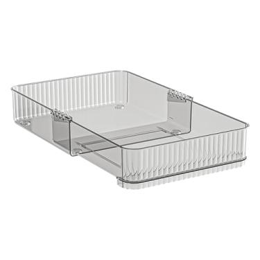 Imagem de Organizador de gaveta de mesa | Armazenamento transparente expansível | Organizador de gaveta de utensílios, suporte de talheres | para casa de banho, quarto, despensa, cômoda, mesa, escritório