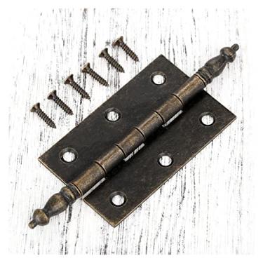 Imagem de Dobradiças 1 peça 127 * 76 mm bronze antigo coroa cabeça dobradiça 6 furos joias caixa de presente dobradiça decorativa para acessórios de móveis de armário