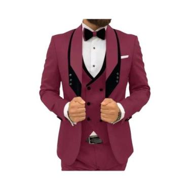 Imagem de Terno De Casamento Formal Masculino Azul Royal Com Colete E Calça, Lap