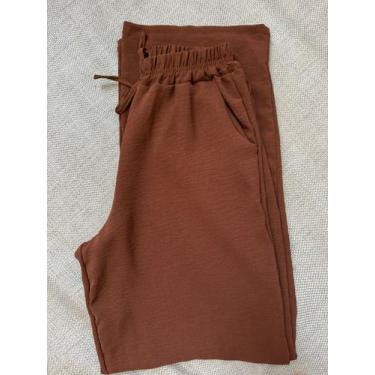 Imagem de Calça Feminina Pantalona Duna Wide Leg Com Elástico E Bolso - Tam. M -