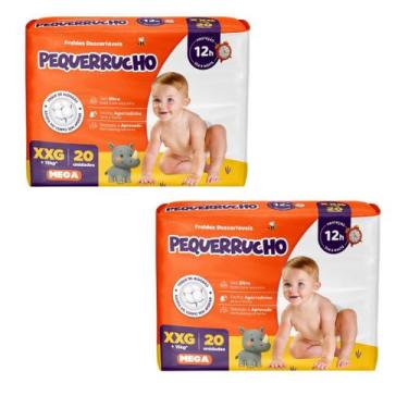 Imagem de Kit 2 PCT Fralda Descartável Pequerrucho Mega Todos os tamanhos, XXG
