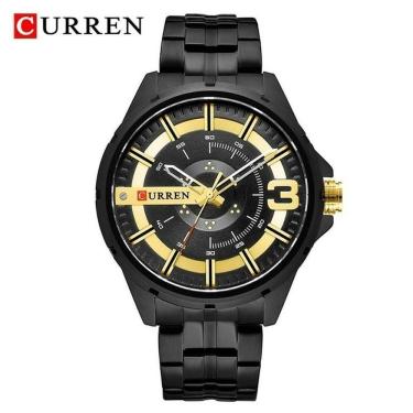 Imagem de Relógio Masculino Curren 8333 à Prova D'água Ouro Preto