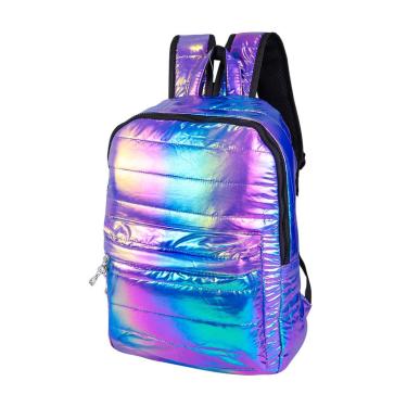 Imagem de Mochila Holográfica Metalizada Alças Acolchoadas 13 Litros