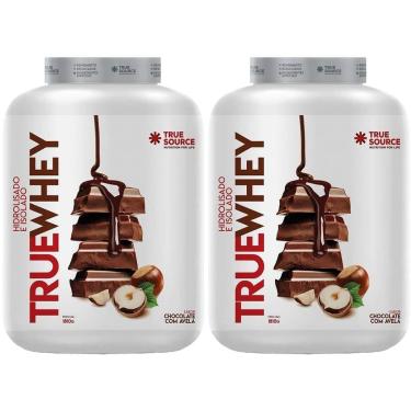 Imagem de Kit 2X True Whey Protein Hidrolisado e Isolado - 1810g Chocolate Com Avelã - True Source-Masculino