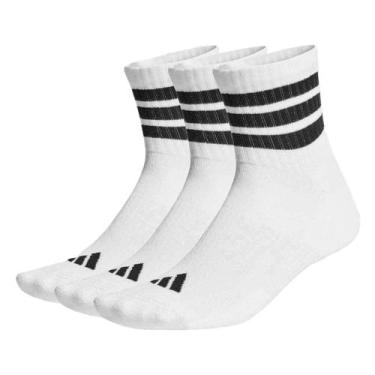 Imagem de Kit Meia Adidas Mid - 3 Pares, Branco, 41/43